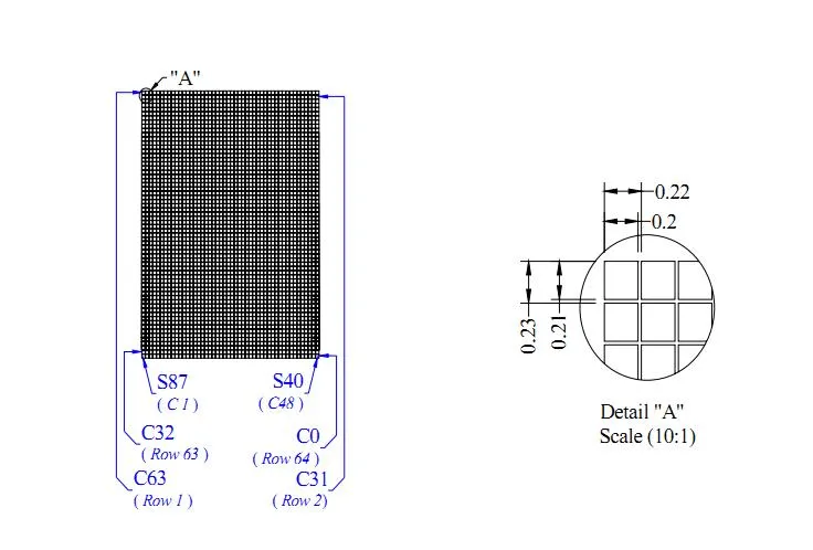 0.71′′ 48*64p Mono OLED with White Display Color