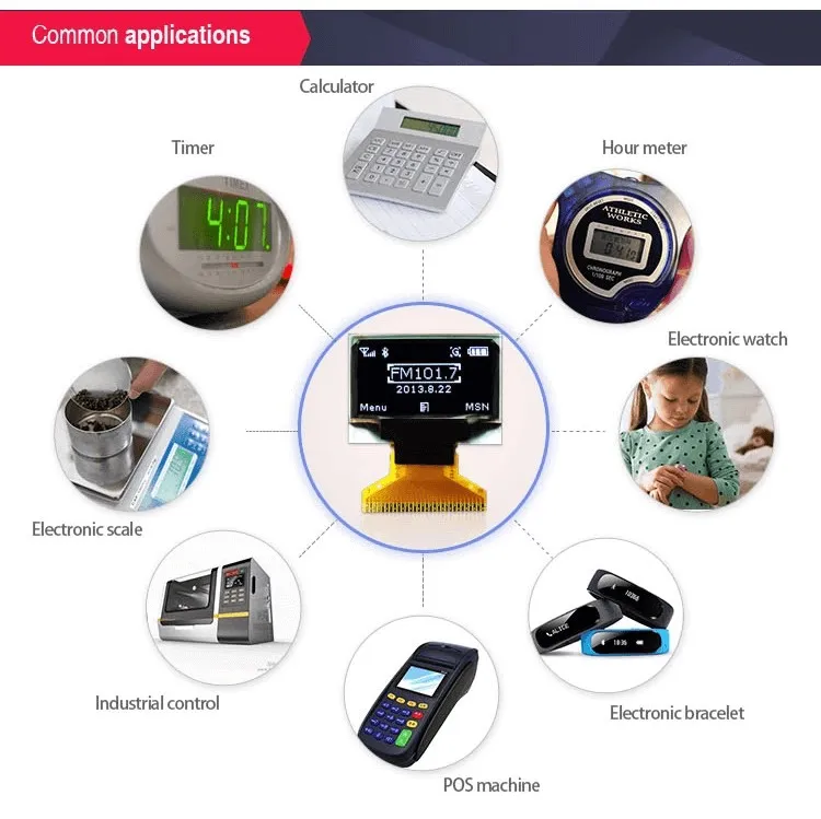 0.96′′ Inch 128X64 4-Wire Serial Interface, I2c Interface SSD1306 OLED LCD Screen for Smart Watch