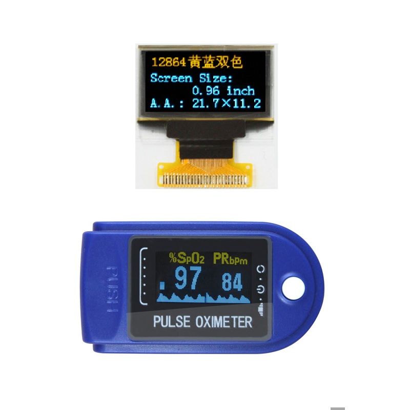 0.96 Inch Area Color (Yellow & Blue) OLED Display with 128X64 Pixels