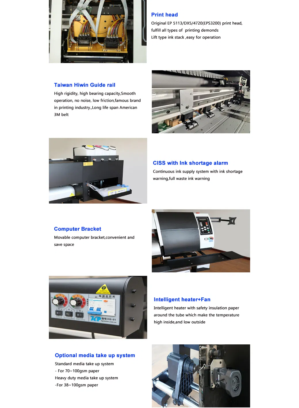 1.6m Good Large Format T Shirt Sublimation Printer with Dx5 Head