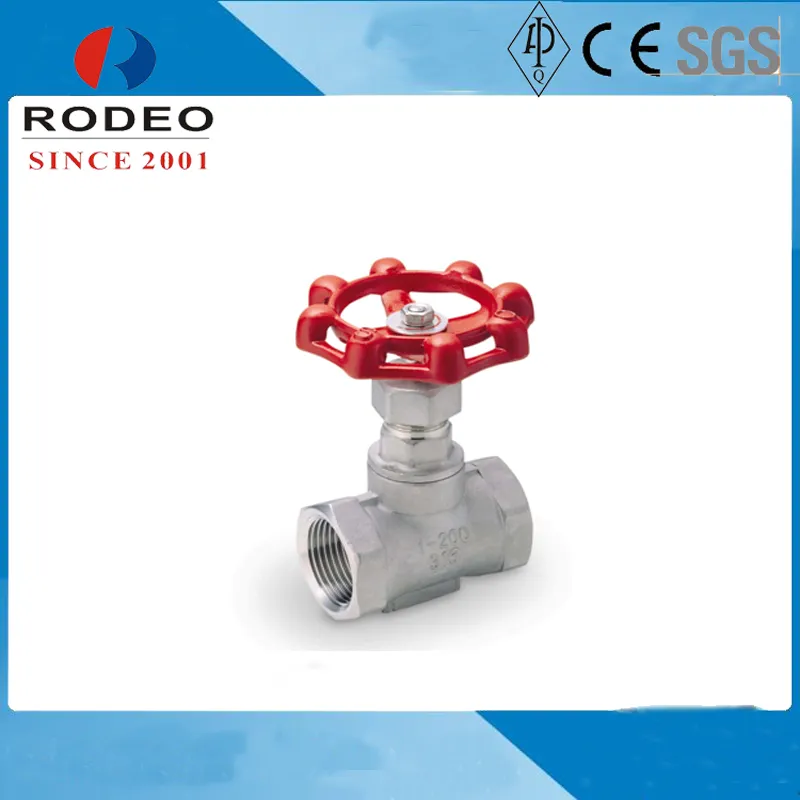 Cast Steel Screw End 200wog with Wheel Handle Gate Valve
