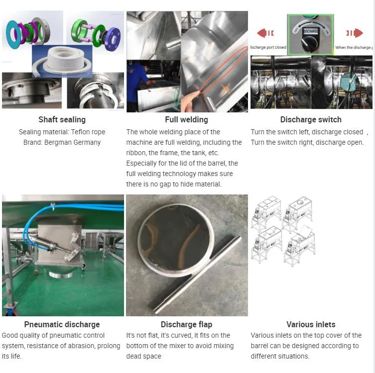 Custom-Made Horizontal Ribbon Feed Mixer for Dry Powder and Granule Mix