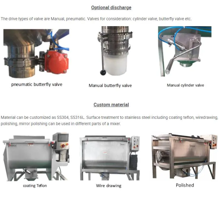 Custom-Made Horizontal Ribbon Feed Mixer for Dry Powder and Granule Mix