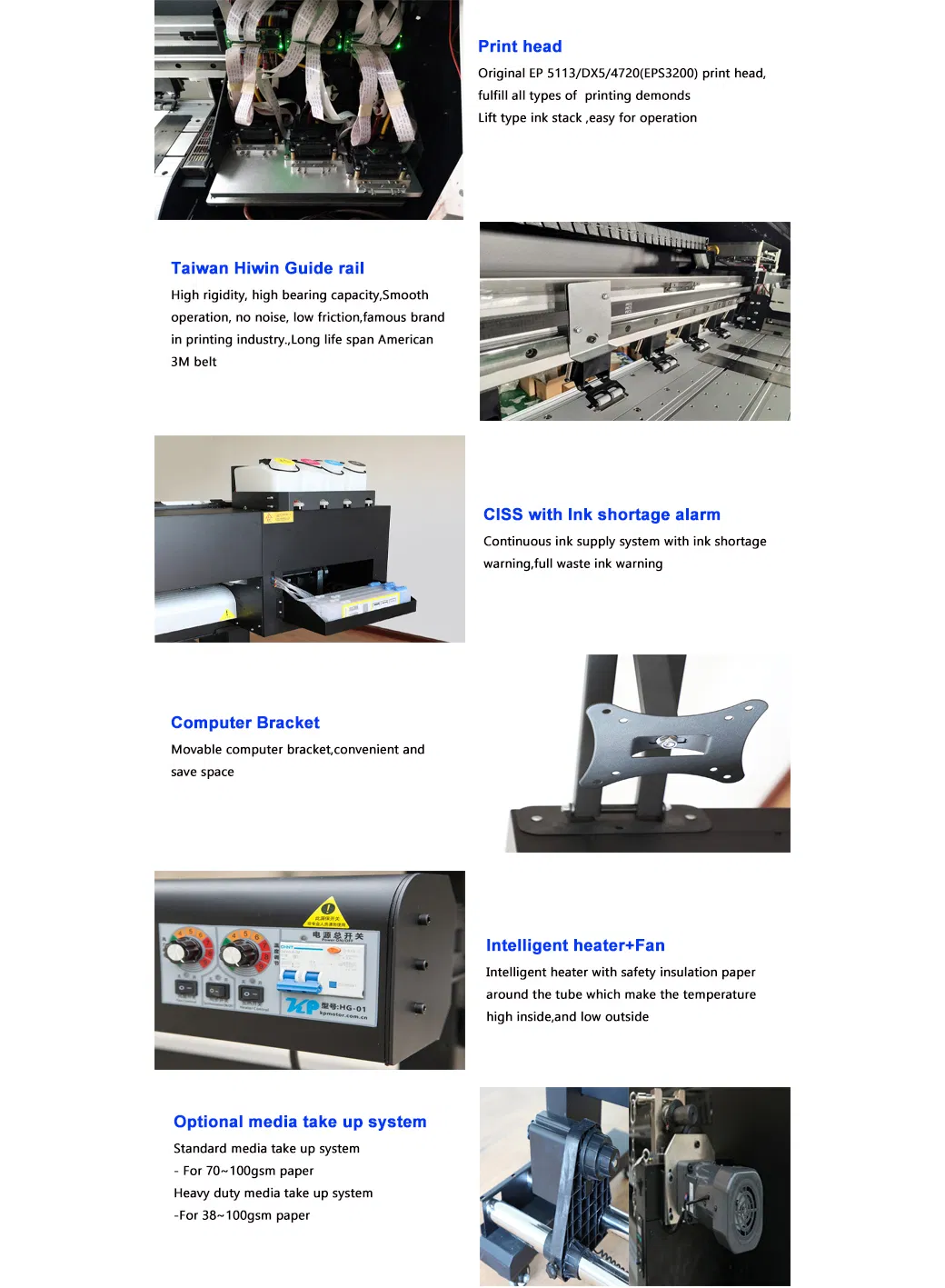 Dual Head Digital Eco Solvent Inkjet Printer with Exterior Fan