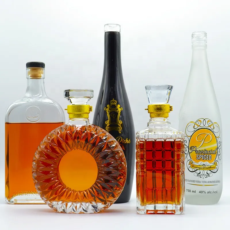 Empty 2000ml 2 Liter Glass Whiskey Bottle with Screw Cap