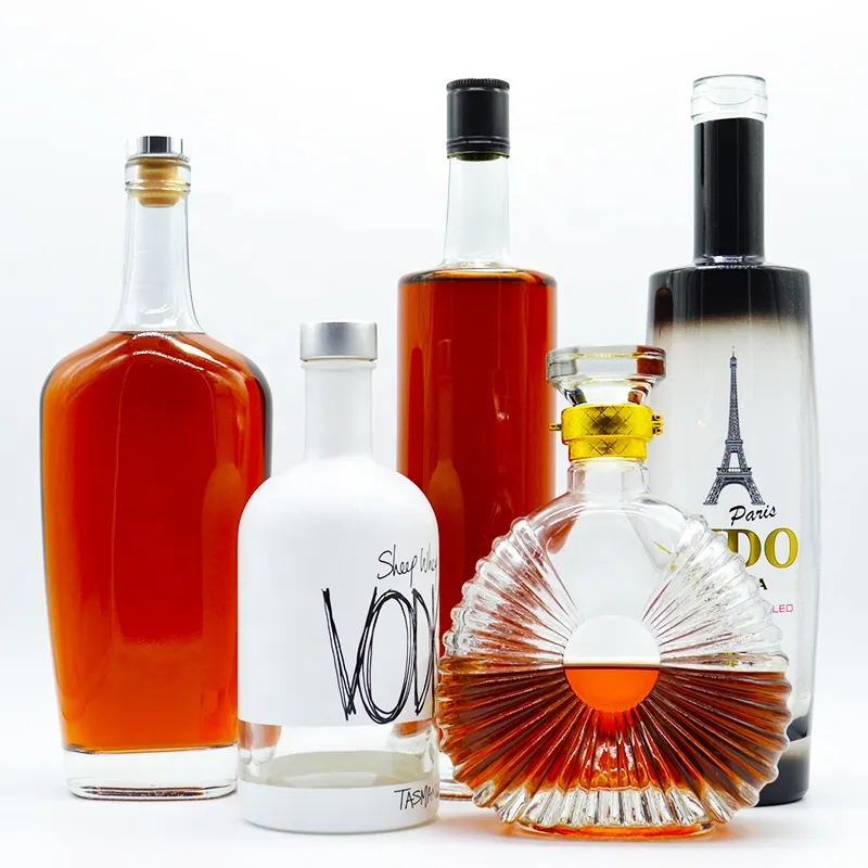 Empty 2000ml 2 Liter Glass Whiskey Bottle with Screw Cap