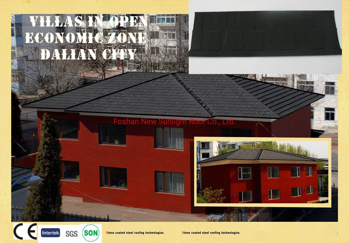 High Quality Ivory Coast Stone Coated Metal Roofing Sheet Decra Roof Tiles Quality Factory Manufacture in China