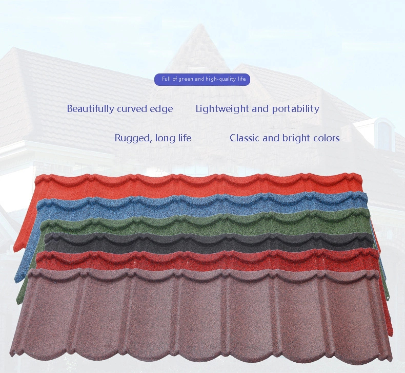 High Quality New Trend Custom Aluminum Zinc Modern Colour Stone Coated Metal Roof Tiles 2021