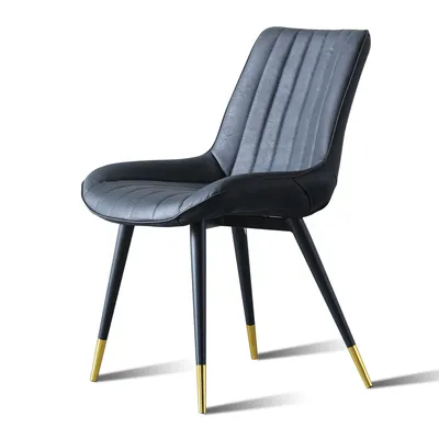 Home Furniture Modern Restaurant Artificial Leather Dining Chair with Metal Leg