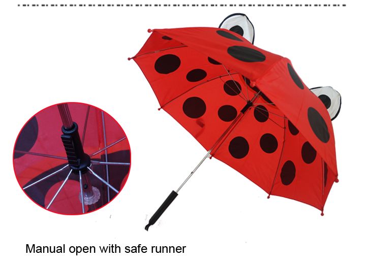 Manual Open Ear Shaped Safety Children Umbrella Kids