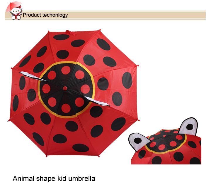 Manual Open Ear Shaped Safety Children Umbrella Kids