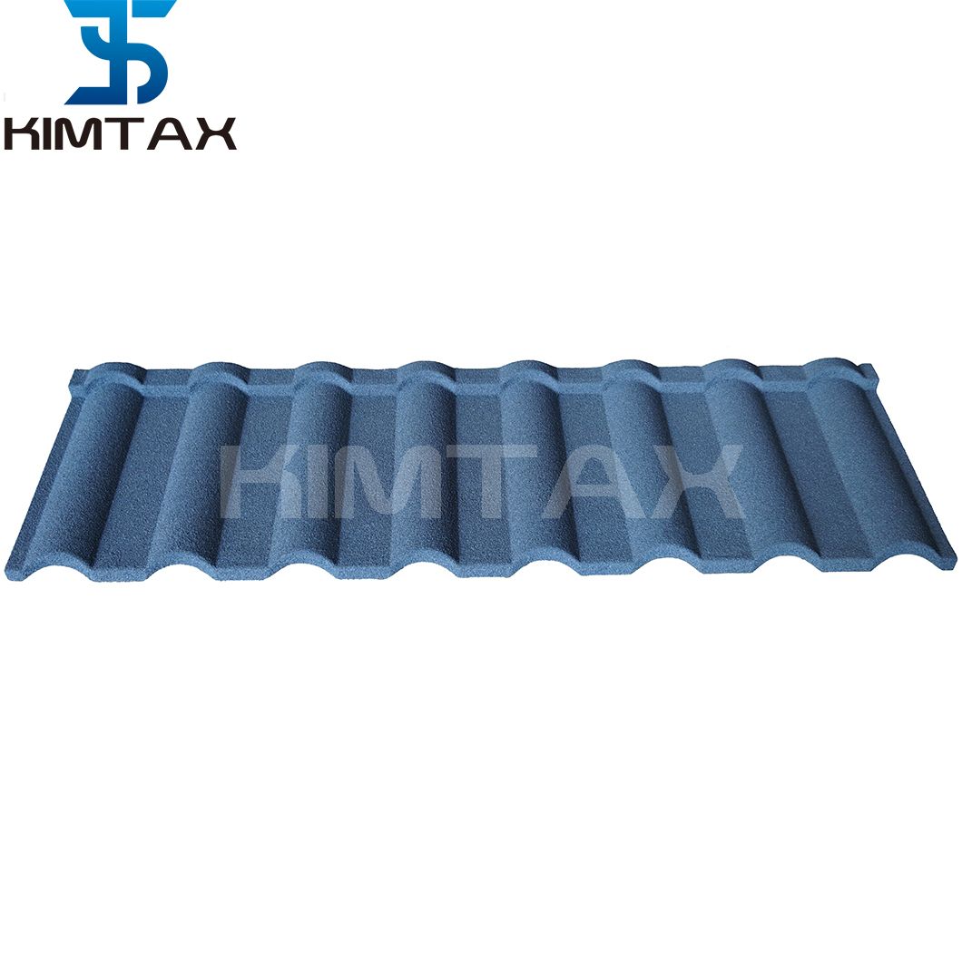 Milano Type Blue Colored Stone Chip Coated Metal Roof Sheet
