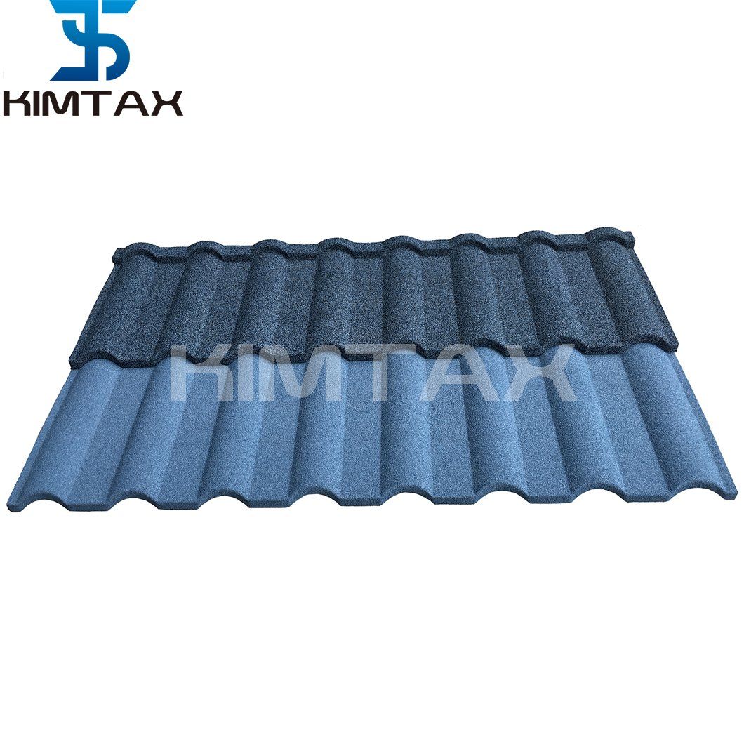 Stylish Forest Green Blue Milano Shape Glazed Corrugated Stone Metal Roof Tiles
